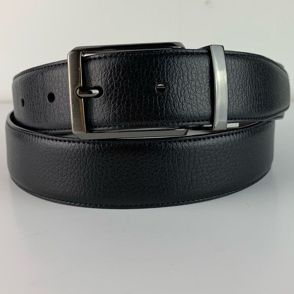 Perry Ellis Men’s Bonded Leather reversible belt size 36 brown black - Picture 1 of 6